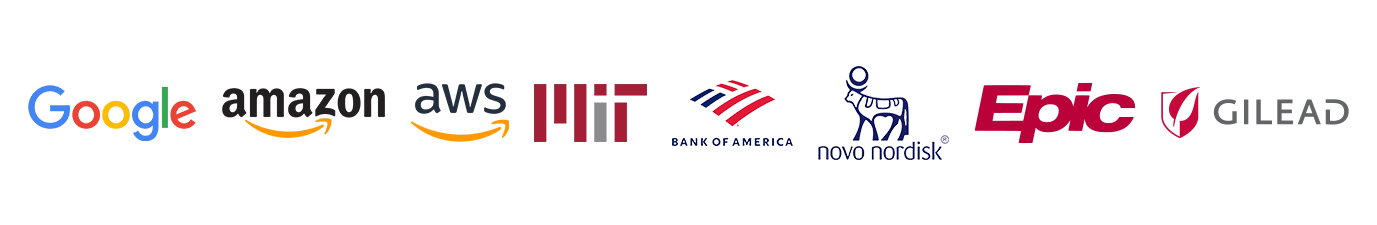 Google Amazon AWS MIT Bank of America Novo Nordisk Gilead Epic